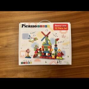 PicassoTiles Bristle Lock 112 Piece Building Set - used once